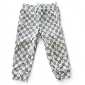 JUMPING BEANS Checkerboard Jogger Pants, Khaki & White, 24m